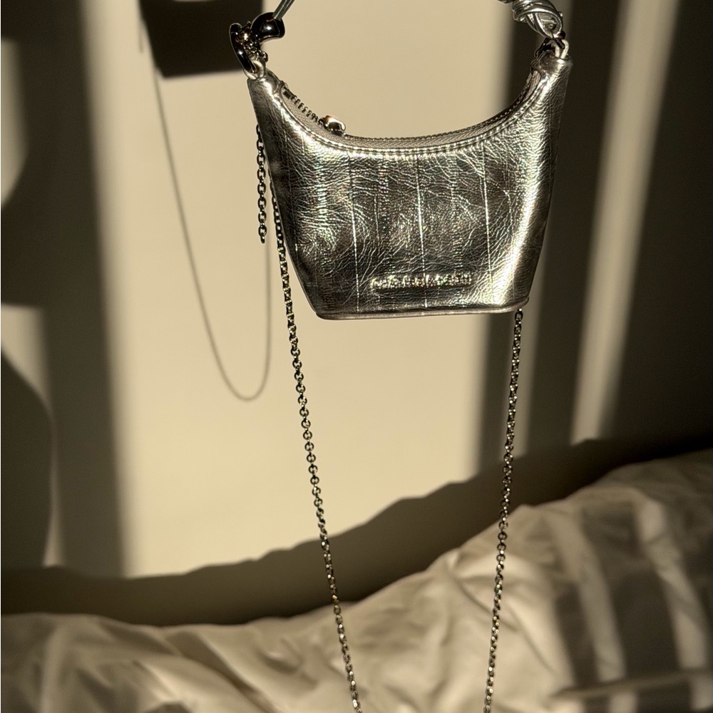 Charles & Keith Silver Mini Hobo Bag - Picture 4 of 8